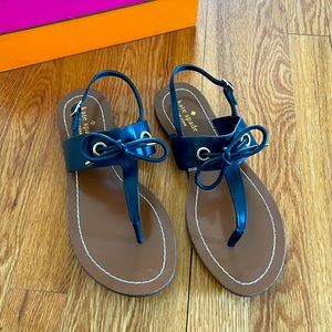 Kate Spade Navy Blue Carolina Sandals with box, size 7.5, excellent like new
